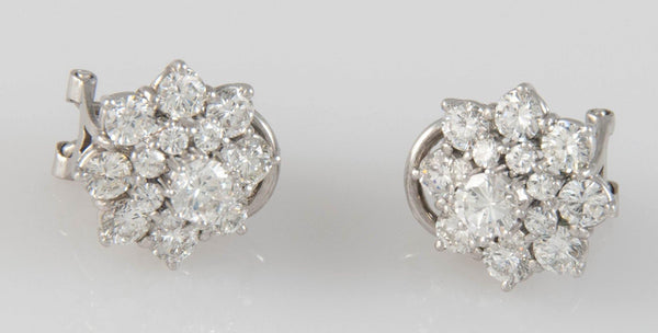Pendientes en oro blanco 18k con brillantes de alta calidad 3.45ct - Mayka Jewels