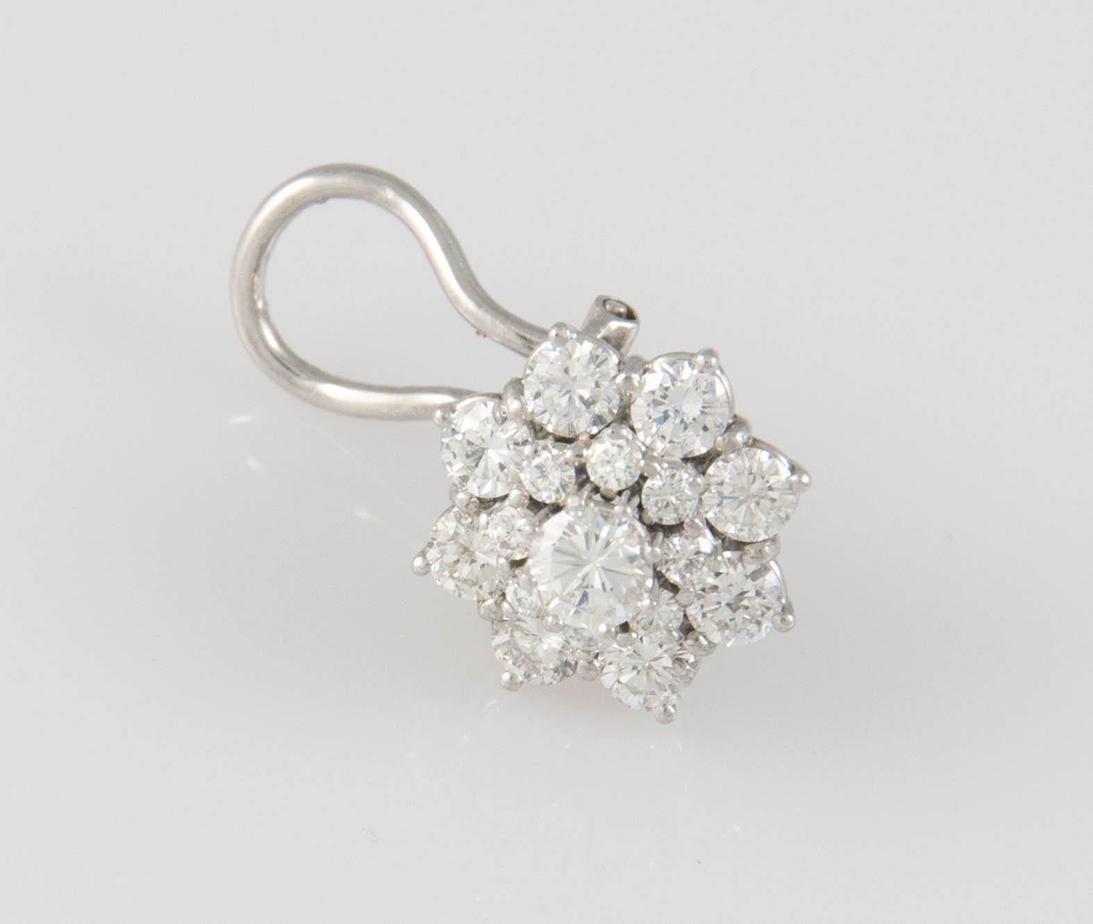 Pendientes en oro blanco 18k con brillantes de alta calidad 3.45ct - Mayka Jewels