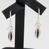 Pendientes en oro blanco 18k con brillantes y Ónix - Mayka Jewels