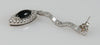 Pendientes en oro blanco 18k con brillantes y ónix central - Mayka Jewels