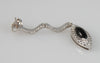 Pendientes en oro blanco 18k con brillantes y ónix central - Mayka Jewels