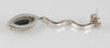 Pendientes en oro blanco 18k con brillantes y ónix central - Mayka Jewels