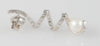 Pendientes en oro blanco 18k con perla y brillantes - Mayka Jewels