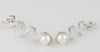 Pendientes en oro blanco 18k con perla y brillantes - Mayka Jewels