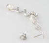 Pendientes en oro blanco 18k con perla y brillantes - Mayka Jewels
