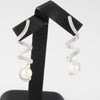 Pendientes en oro blanco 18k con perla y brillantes - Mayka Jewels