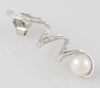 Pendientes en oro blanco 18k con perla y brillantes - Mayka Jewels