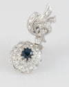 Pendientes en oro blanco 18k con zafiros y brillantes - Mayka Jewels