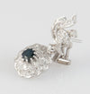 Pendientes en oro blanco 18k con zafiros y brillantes - Mayka Jewels