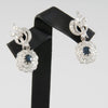 Pendientes en oro blanco 18k con zafiros y brillantes - Mayka Jewels