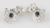 Pendientes en oro blanco 18k con zafiros y brillantes - Mayka Jewels