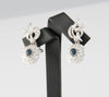 Pendientes en oro blanco 18k con zafiros y brillantes - Mayka Jewels