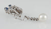 Pendientes en oro blanco 18k con zafiros y diamantes - Mayka Jewels