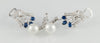 Pendientes en oro blanco 18k con zafiros y diamantes - Mayka Jewels