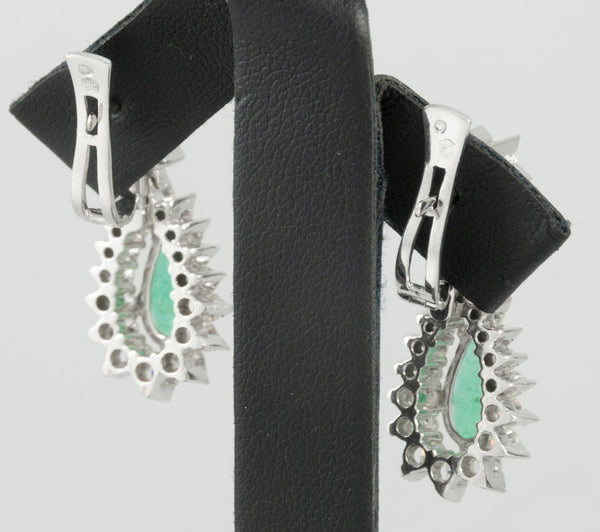 Pendientes en oro blanco 18k esmeraldas 3.4 ct y brillantes 0.88 ct - Mayka Jewels