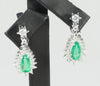 Pendientes en oro blanco 18k esmeraldas 3.4 ct y brillantes 0.88 ct - Mayka Jewels