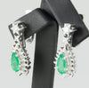 Pendientes en oro blanco 18k esmeraldas 3.4 ct y brillantes 0.88 ct - Mayka Jewels