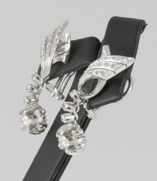 Pendientes en oro blanco 18k y 0.87ct brillantes - Mayka Jewels