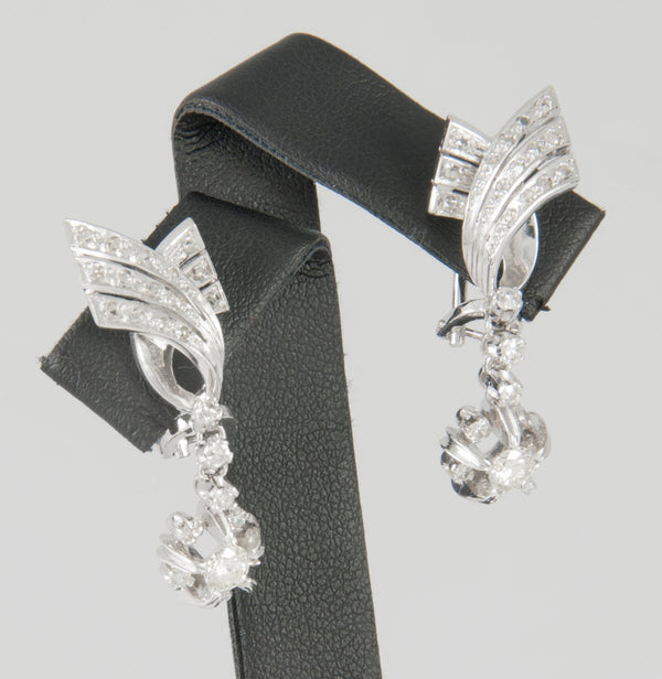Pendientes en oro blanco 18k y 0.87ct brillantes - Mayka Jewels