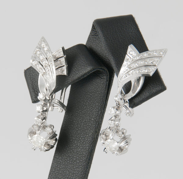 Pendientes en oro blanco 18k y 0.87ct brillantes - Mayka Jewels