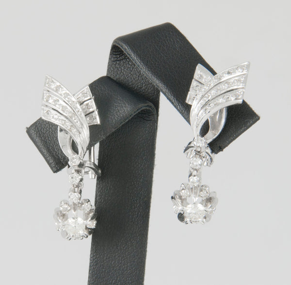 Pendientes en oro blanco 18k y 0.87ct brillantes - Mayka Jewels