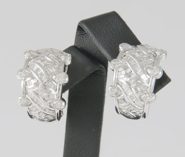 Pendientes en oro blanco 18k y 2.55ct brillantes - Mayka Jewels