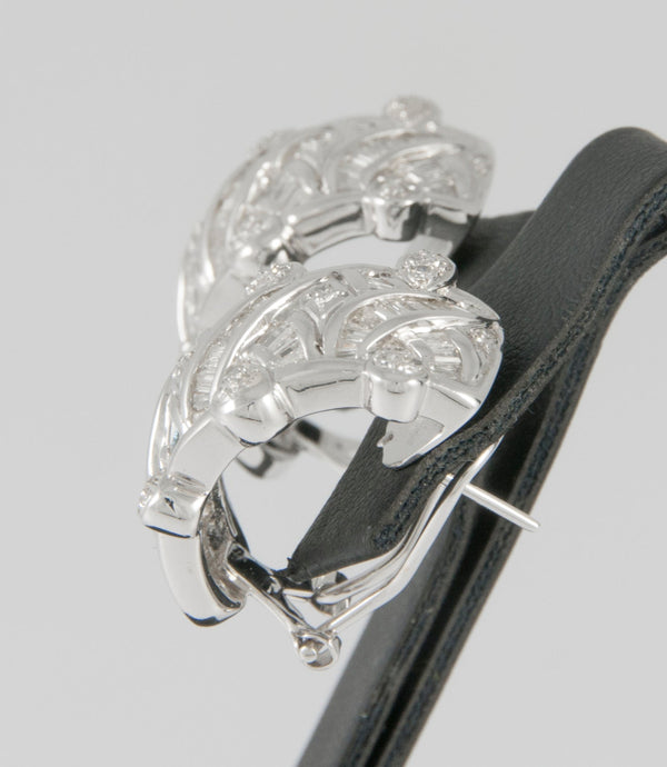 Pendientes en oro blanco 18k y 2.55ct brillantes - Mayka Jewels