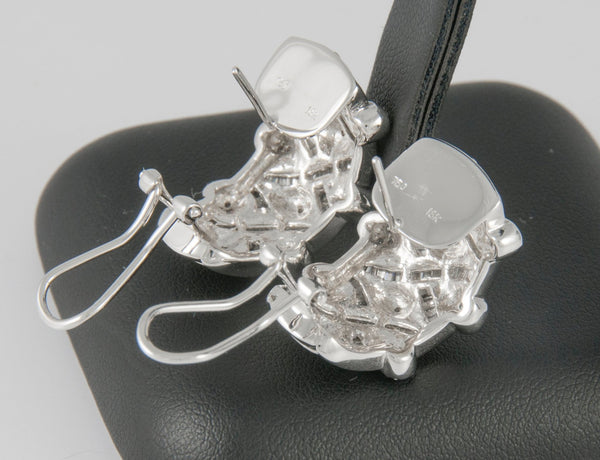Pendientes en oro blanco 18k y 2.55ct brillantes - Mayka Jewels