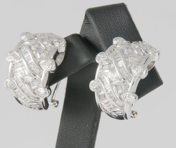 Pendientes en oro blanco 18k y 2.55ct brillantes - Mayka Jewels