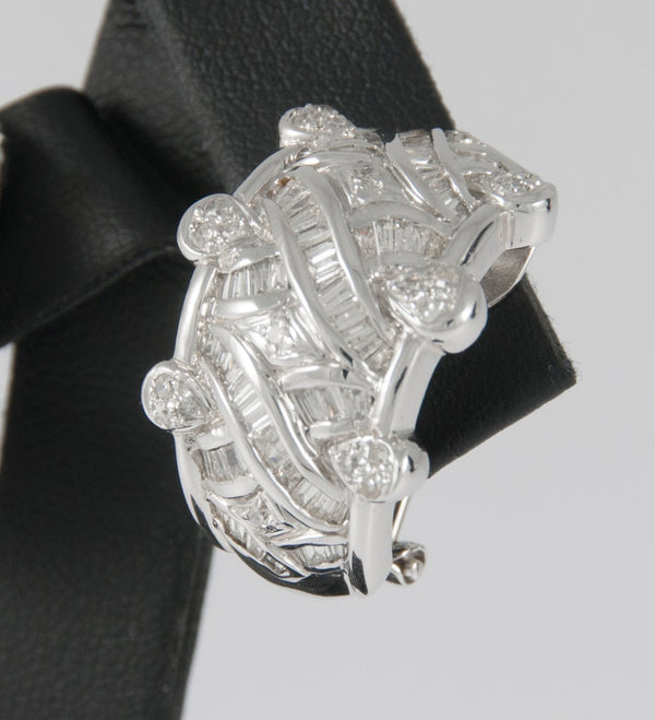 Pendientes en oro blanco 18k y 2.55ct brillantes - Mayka Jewels