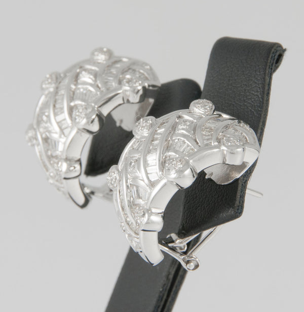 Pendientes en oro blanco 18k y 2.55ct brillantes - Mayka Jewels