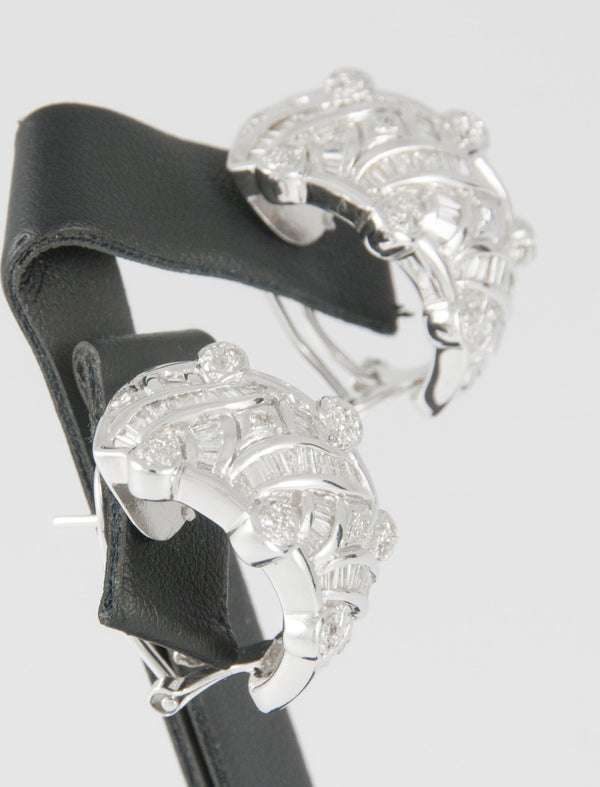 Pendientes en oro blanco 18k y 2.55ct brillantes - Mayka Jewels