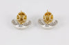 Pendientes en oro blanco y amarillo 18k y brillantes - Mayka Jewels