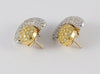 Pendientes en oro blanco y amarillo 18k y brillantes - Mayka Jewels