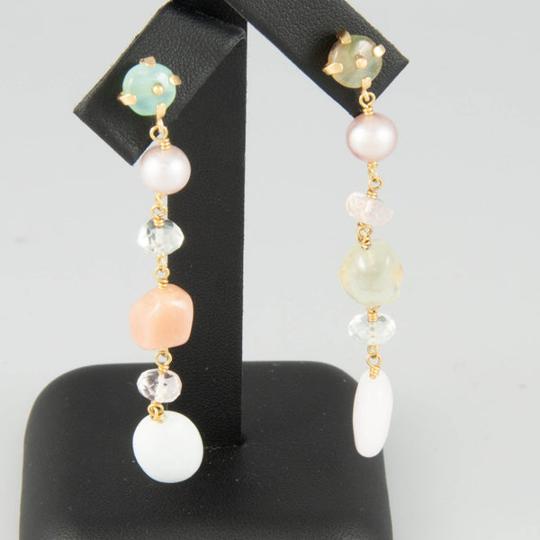 Pendientes Tous en oro 18k con perlas y cuarzos - Mayka Jewels