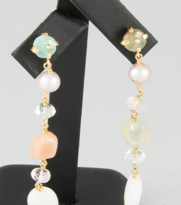 Pendientes Tous en oro 18k con perlas y cuarzos - Mayka Jewels