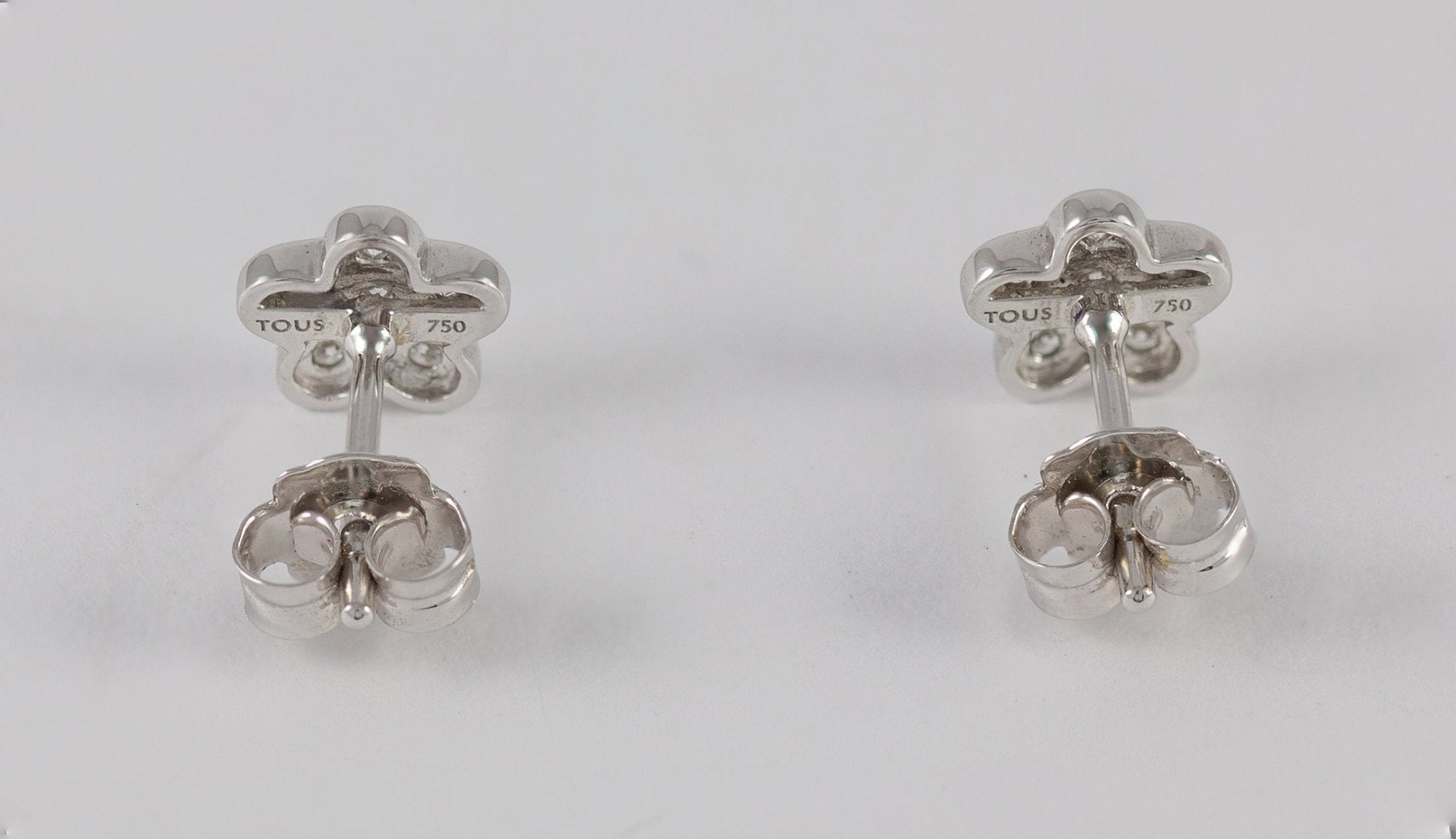 Pendientes Tous en oro blanco 18k y brillantes - Mayka Jewels