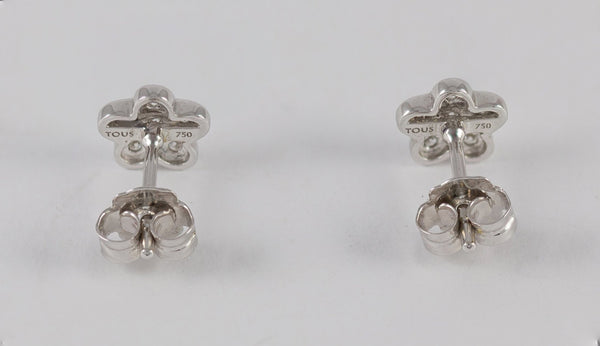 Pendientes Tous en oro blanco 18k y brillantes - Mayka Jewels