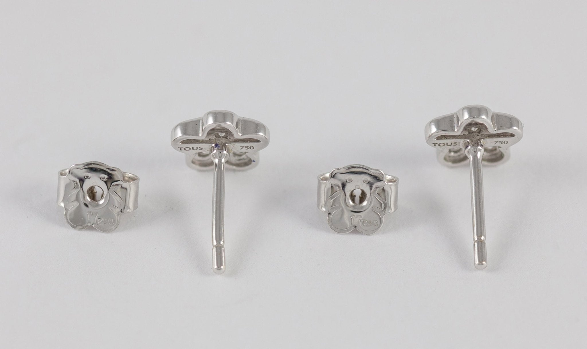 Pendientes Tous en oro blanco 18k y brillantes - Mayka Jewels