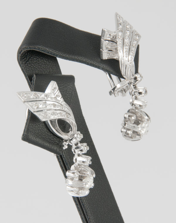 Pendientes en oro blanco 18k y 0.87ct brillantes