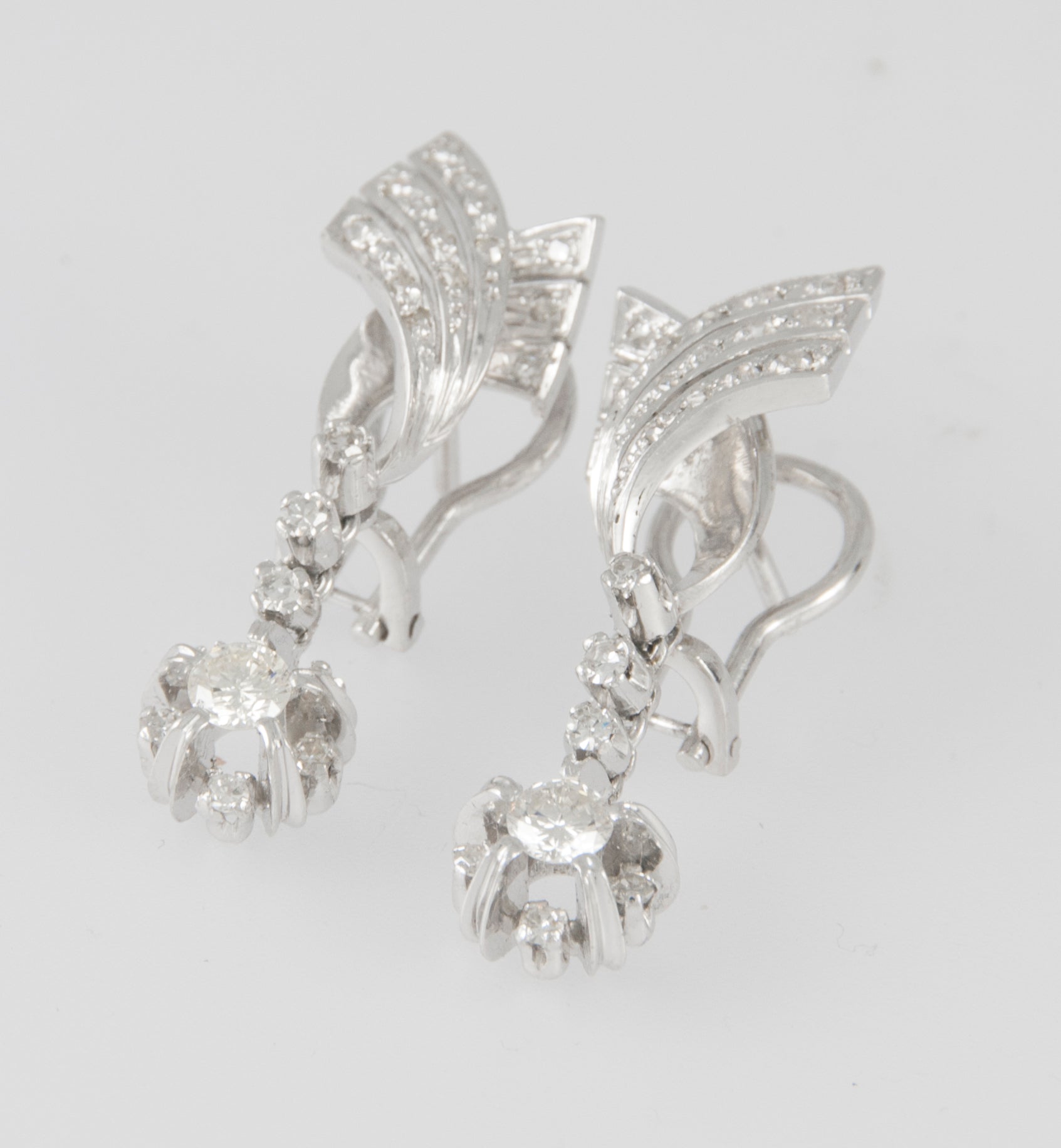 Pendientes en oro blanco 18k y 0.87ct brillantes