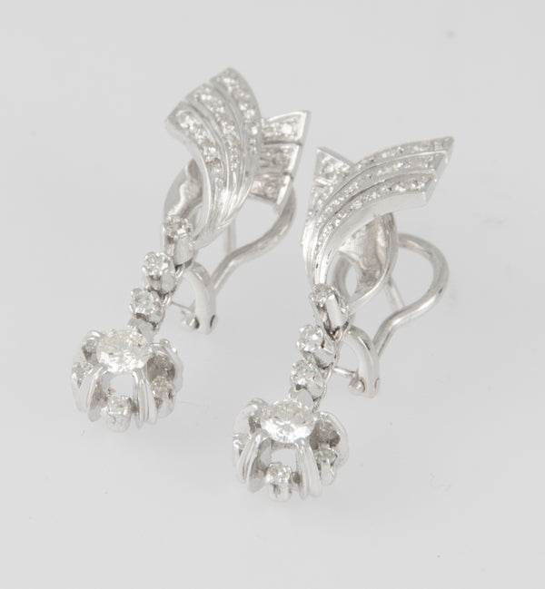 Pendientes en oro blanco 18k y 0.87ct brillantes