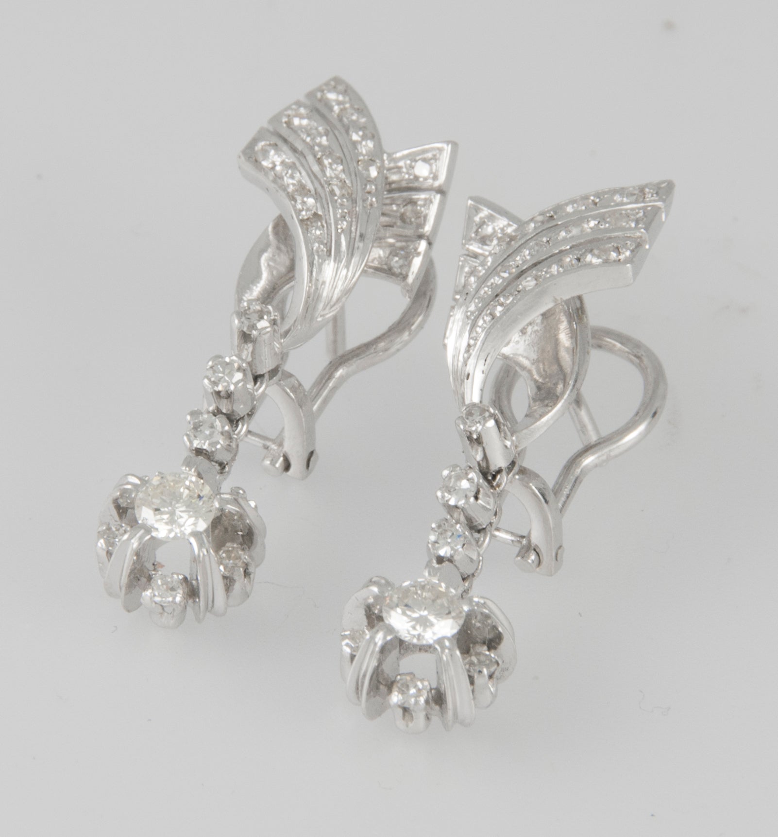 Pendientes en oro blanco 18k y 0.87ct brillantes