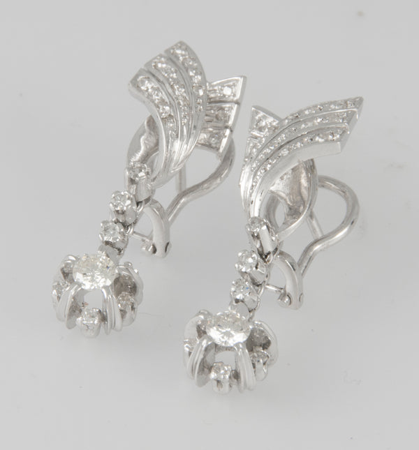 Pendientes en oro blanco 18k y 0.87ct brillantes
