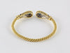 Pulsera antigua en oro amarillo 18k con zafiros y brillantes - Mayka Jewels