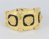 Pulsera brazalete en oro amarillo 18k y ónix - Mayka Jewels