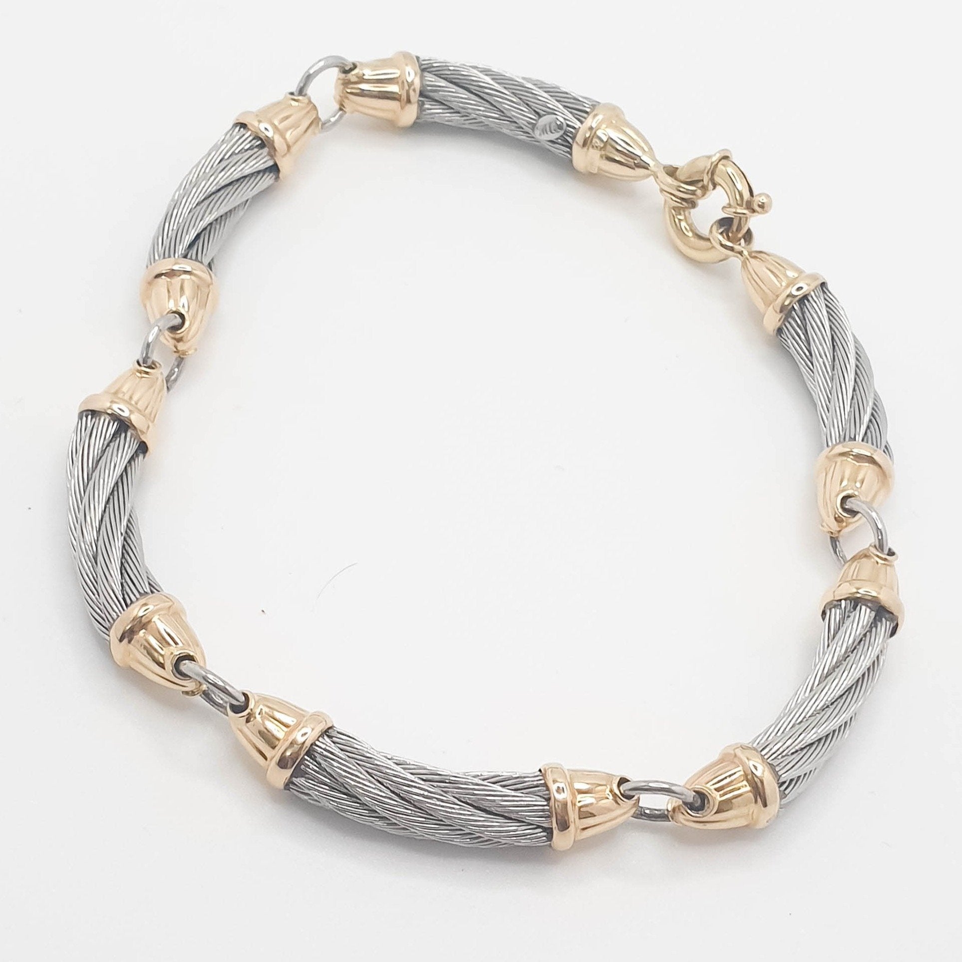 Pulsera de diseño en oro 18k y acero - Mayka Jewels