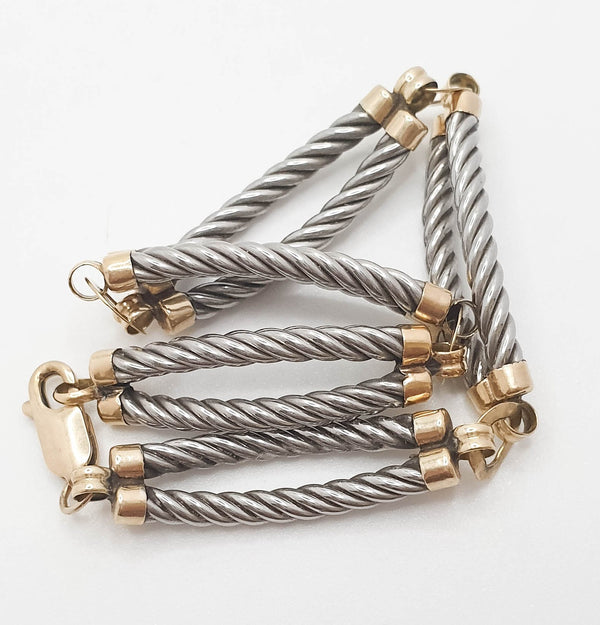 Pulsera de diseño en oro 18k y acero - Mayka Jewels