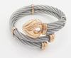 Pulsera de diseño en oro 18k y acero - Mayka Jewels
