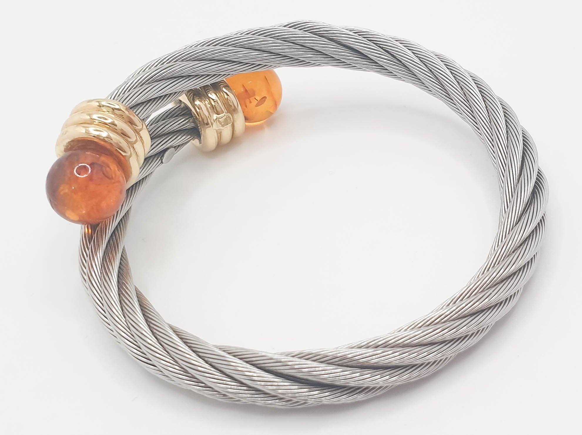 Pulsera de diseño en oro 18k y acero - Mayka Jewels